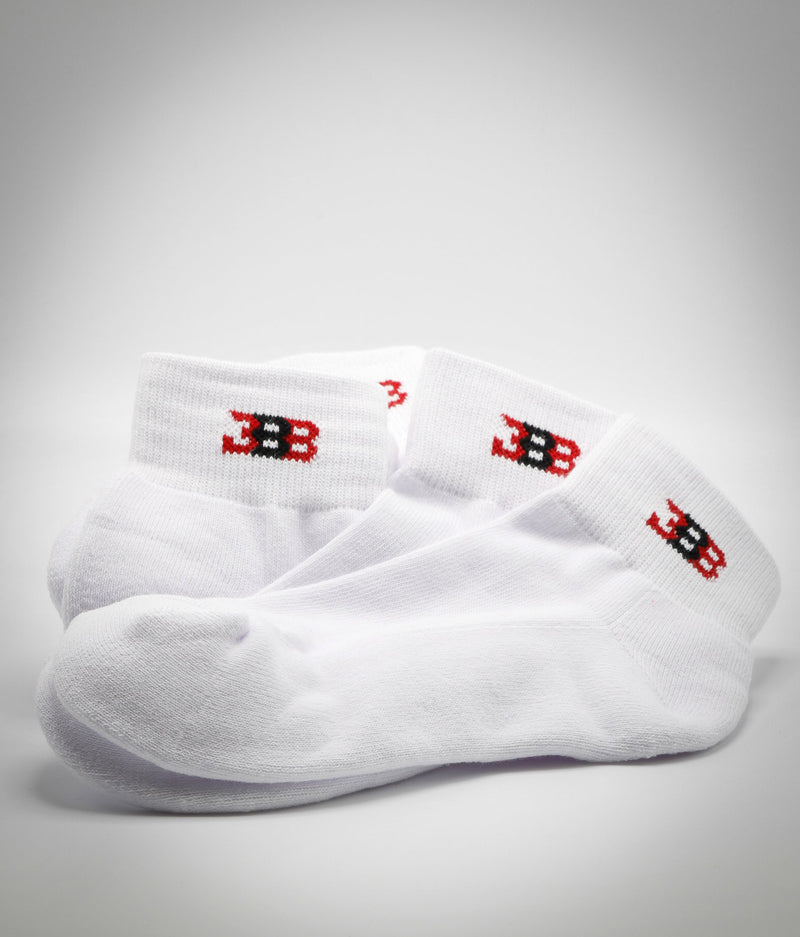 BBB Mid Crew Socks White - 3 Pack